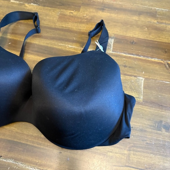 Auden Balconette Bra Black 46C Lightly Lined Demi Coverage Underwire Bra - Picture 2 of 7